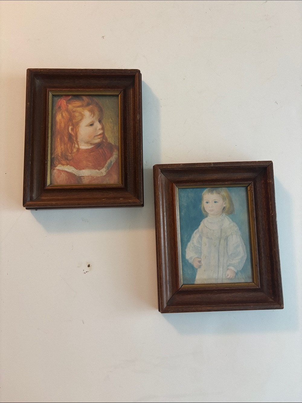 Pierre Auguste Renoir Pair of Vintage Child Portrait Wall framed prints